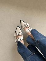Mary Jane-zapatos de tacón bajo para mujer, calzado de punta estrecha con hebilla y Correa, sin cordones, cómodo, Y2k - details 2