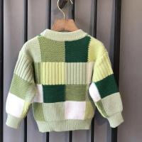 Suéter de punto para niños, suéter de fondo suelto a cuadros de Edición coreana para primavera y otoño, abrigo, suéter de invierno para bebé - details 5