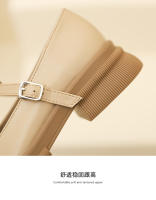 Nuevo Xiaoxiangfeng boca poco profunda T cinturón suela gruesa tacón medio zapatos pequeños de cuero casual zapatos de mujer - details 22