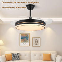 Disponible Ventilador de techo invisible con motor DC 6 velocidades Tecnología LED muy eficiente 72W Tres tonalidades, Mando a distancia con temporizador, Color e intensidad de luz regulables, Motor inverter verano/invierno ultra silencioso. - details 13