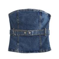 PB & ZA-ropa de verano para mujer, top de tubo con hombros descubiertos, estilo informal versátil, diseño de cinturón con temperamento, novedad de verano 2025 - details 1