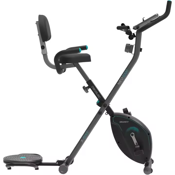 Bicicleta de Exercicio Plegable X-Bike Sistema Silence Fit, Manillar y Sillín Ajustables, Pulsómetro, Pantalla LCD, Soporte para Dispositivos, Ruedas - 1