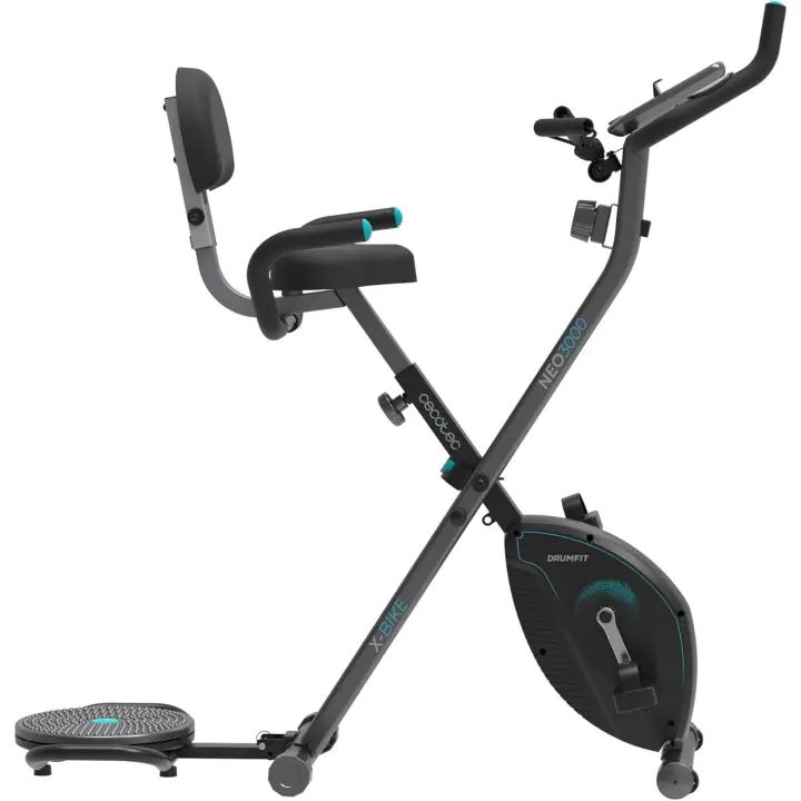 Bicicleta de Exercicio Plegable X-Bike Sistema Silence Fit, Manillar y Sillín Ajustables, Pulsómetro, Pantalla LCD, Soporte para Dispositivos, Ruedas - 1