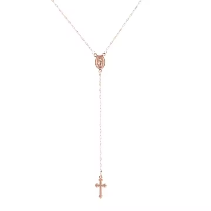 SUMENG 2024 nueva moda Vintage cruz cristiana Bohemia Rosario religioso colgante collar para mujeres encanto joyería regalos - 1