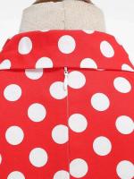 Vestido de Algodón con Estampado de Puntos Vintage Hepburn Cuello de Fleca Corto para Mujeres - details 6