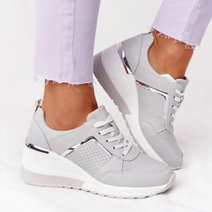Zapatillas de deporte con cordones para mujer, zapatos informales - 1