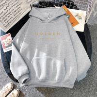 Sudadera con Capucha Dorada JungKook Estilo Estético para Mujer Impresión de Letra de Álbum - details 8