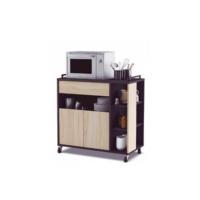 Mueble Auxiliar de Cocina con Ruedas, Mueble Microondas, Armario con 1 Cajón y 2 Puertas, Acabado en Blanco Artik y Cemento, Medidas: 59 cm (Ancho) x 92 cm (Alto) x 40 cm (Fondo) - details 9