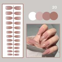 Arte de Uñas de Diseño Abstracto de Mariposa Prensa de Uñas Sin Pegamento, 24 Piezas, Estilo Luna/Sol/Venus Desnuda - details 2