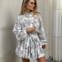 Elegante Vestido de Cintura Mini Blanco Mangas de Farol con Volantes Estilo Vintage 2025 - details 2