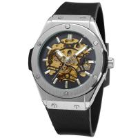 Moda casual plata esqueleto hueco reloj mecánico automático para hombres - details 2