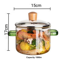 Cacerola de cocina transparente con tapa, olla de vidrio mejorada más gruesa y pesada para usar en llamas abiertas y estufas de Gas - details 3