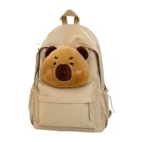 Mochila Capybara de gran capacidad, correas ajustables de nailon para los hombros, bolso escolar de dibujos animados, resistente al agua, con múltiples bolsillos - details 9