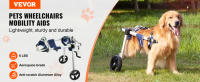 VEVOR-silla de ruedas para perro con 2 ruedas para patas traseras, silla de ruedas para mascotas, ligera y ajustable, ayuda en la curación, carrito para perros/silla de ruedas - details 1