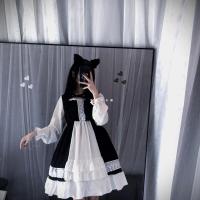 Lencería Lolita para mujer estilo Haruku japonés con volantes y mangas largas vestido de muñeca informal con cintura imperio talla - details 42