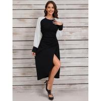 Vestidos de Primavera Otoño 2025 para Mujer Moda Coreana Cuello Redondo Empalmado Vestido de Manga Larga en Promoción - details 7