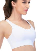 Tops cortos cruzados para mujer, camisa deportiva de manga corta blanca para Yoga - details 4