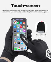 GIYO-guantes cálidos de invierno para ciclismo, manoplas gruesas largas de dedo completo, pantalla táctil, SBR, a prueba de golpes, para bicicleta de Palma - details 3