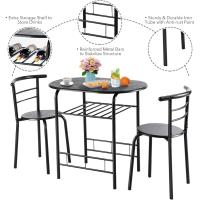 Juego de Mesa de Cocina 3 Piezas para Ahorrar Espacio Mesa de Cocina con Estante y 2 Sillas - details 3