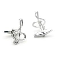 Gemelos de moda para hombre Igame, plateados, diseño de notas, material de latón de alta calidad, novedad - details 1