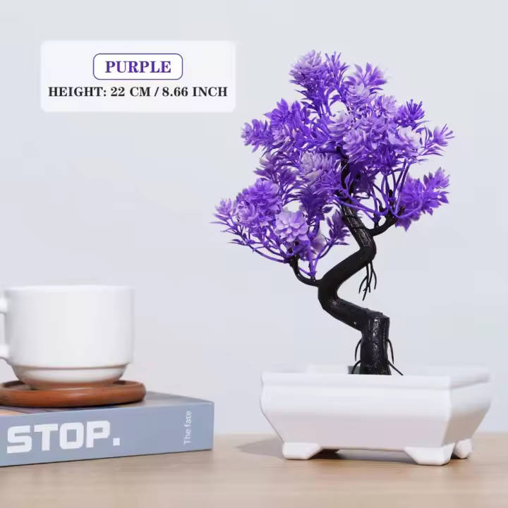Plantas artificiales bonsái árbol pequeño simulación plantas en maceta mesa adornos en maceta para Hotel jardín decoración del hogar flor falsa - 1
