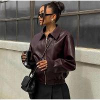 Chaqueta de solapa de color sólido sual manga larga elástica corta mujer t otoño desplazamientos prendas de vestir exteriores - details 8