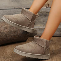 Botas de nieve cortas de fondo plano, botas de algodón para nieve con pie de gamuza cálidas apiladas y engrosadas - details 6