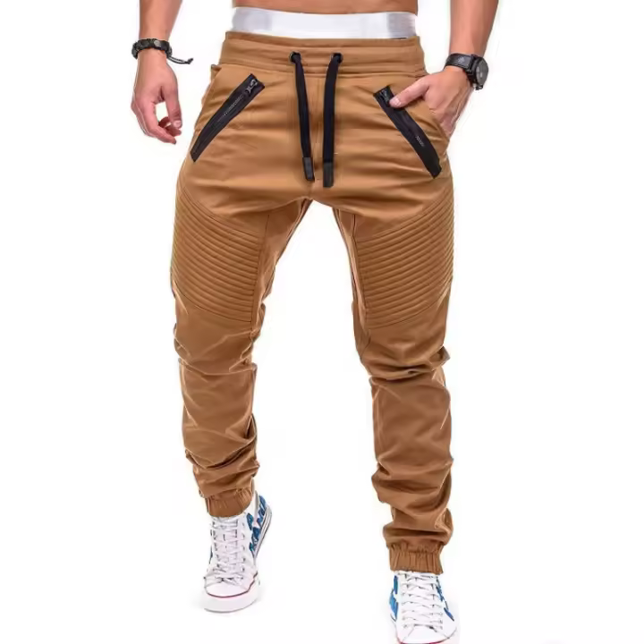 2025 pantalones deportivos con cordón elástico para hombre, bolso informal con doble, entrepierna abierta, moda - 1