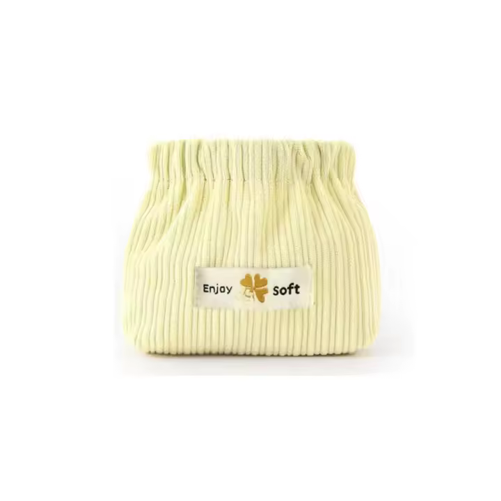 Mini bolsa de metralla, bolsa de almacenamiento de pana suave, monedero de Color sólido, lápiz labial - 1