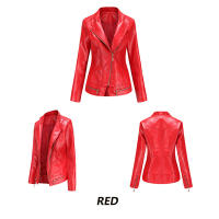 Chaqueta de moto de cuero con cremallera asimétrica para mujer, chaqueta de motorista corta de moda informal - details 1