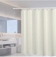 Cortinas de ducha de Color blanco, visillo de partición de tela de poliéster, impermeable, grueso, Color sólido, accesorios de baño para el hogar - details 9