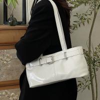 Bolso de hombro con hebilla francesa que combina con todo, bolso de cuero de Color sólido para ocio, bolso de mano para ir al trabajo Y2k para mujer - details 11