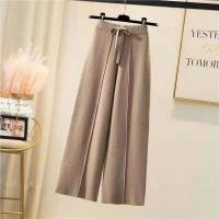 Pantalones de Pointa de Cintura Alta para Mujer Ajuste Suelto, Cinturón Elástico, Dos Cruces - details 3