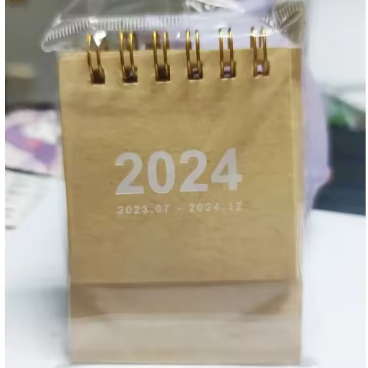 Mini Calendario de escritorio de Color sólido, planificador diario Dual, planificador de mesa, Agenda anual, organizador de escritorio, regalo, 2024 - 1