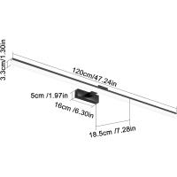 Lámpara LED de 32W Lámpara de espejo Aplique Blanco Frio 6000K Luz natural para Espejo Muebles de Maquillaje Aparato Montado en la Pared, Negro, 120CM - details 6
