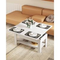 Mesa de Almacenamiento Oculto Regulable en Altura 3 en 1 Multifunción Diseño Blanco - details 5