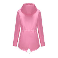 Camiseta impermeable con capucha a rayas de manga larga para mujer, longitud media - details 46