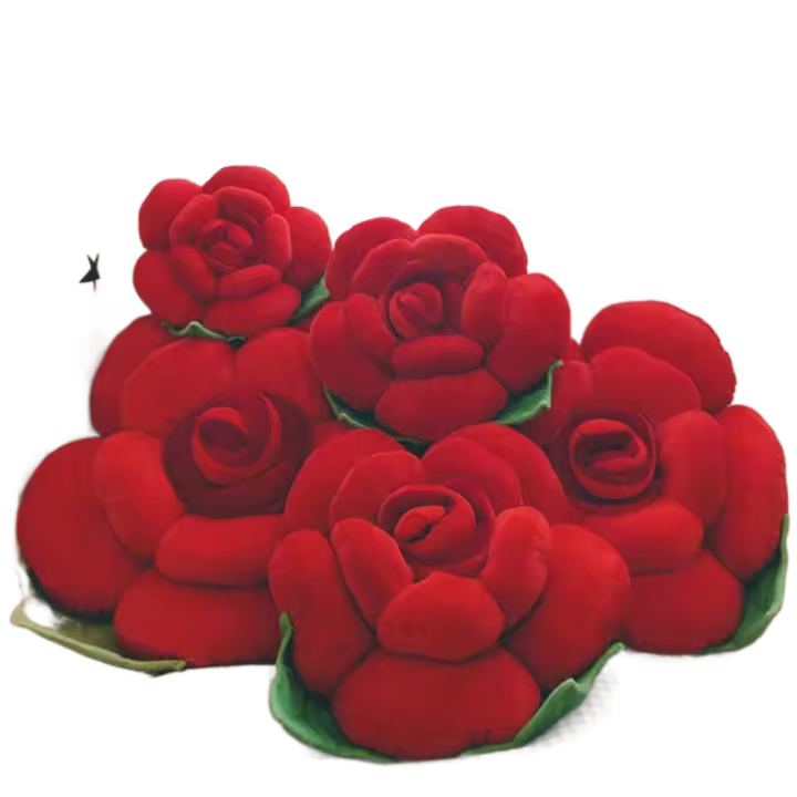 Exquisitas almohadas de rosas en 3D con forma de flor, cojines de estilo INS, cojín suave de gran tamaño para sofá/cama - 1