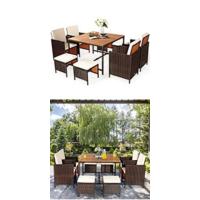 Conjunto de Muebles de Jardín 3 Piezas, 2 Sillones de Polirratán y 1 Mesa con Tablero de Cristal, Juego de Bistro con Cojines, Mesa y Silla para Terraza, Jardín, Patio - details 29