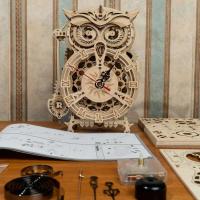 Robotime Rokr Reloj de Búho 3D Kit de Bloques de Madera DIY Montaje Fácil - details 9