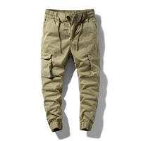 Pantalones de chándal versátiles para hombre, pantalón Cargo informal, sencillo, a la moda, para otoño e invierno, color liso, con múltiples bolsillos, para exteriores - details 2