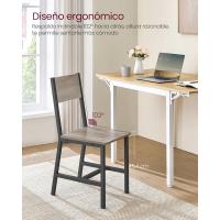 Juego de 2 Sillas de Comedor Marco de Acero, Estilo Industrial Marrón Rústico y Negro Tinta LDC092B01V1 - details 28