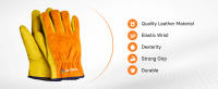 Hitbox-guantes de cuero para soldadura, herramienta de protección de muñeca elástica multifuncional para trabajo pesado, corte y jardinería - details 2