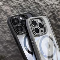 Funda magnética de lujo con soporte de anillo de Metal a prueba de golpes para MagSafe iPhone 15 14 13 12 Pro Max Protector de lente de vidrio cubierta transparente - details 4