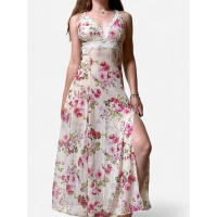 Vestido de Verano sin Mangas y Espalda Abierta con Estampado Europeo Silueta Adelgazante Efectiva - details 3