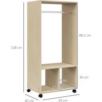 Armario de Ropa con Ruedas Organizador de Ropa de Dormitorio de 120x40x128cm en Negro - details 27