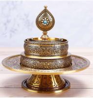 Cobre tallado a mano salón de Buda siete tesoros placa Manzha artesanía de Nepal Manchara oferta especial - details 11