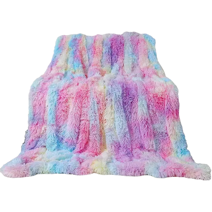Manta, manta de sofá de piel de PV y el de doble cara de forro polar de arco iris cálido súper suave, funda nórdica, 160 x 200 cm - 1