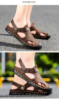 Sandalias de verano para hombre, sandalias romanas clásicas de cuero, zapatillas cómodas para exteriores, chanclas de goma para playa, sandalias de Trekking acuático para hombre - details 12
