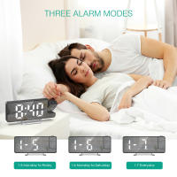 ORIA-reloj despertador con proyección LED, pantalla grande de 7,9 ", con indicador de temperatura y fecha, para dormitorio y hogar - details 3